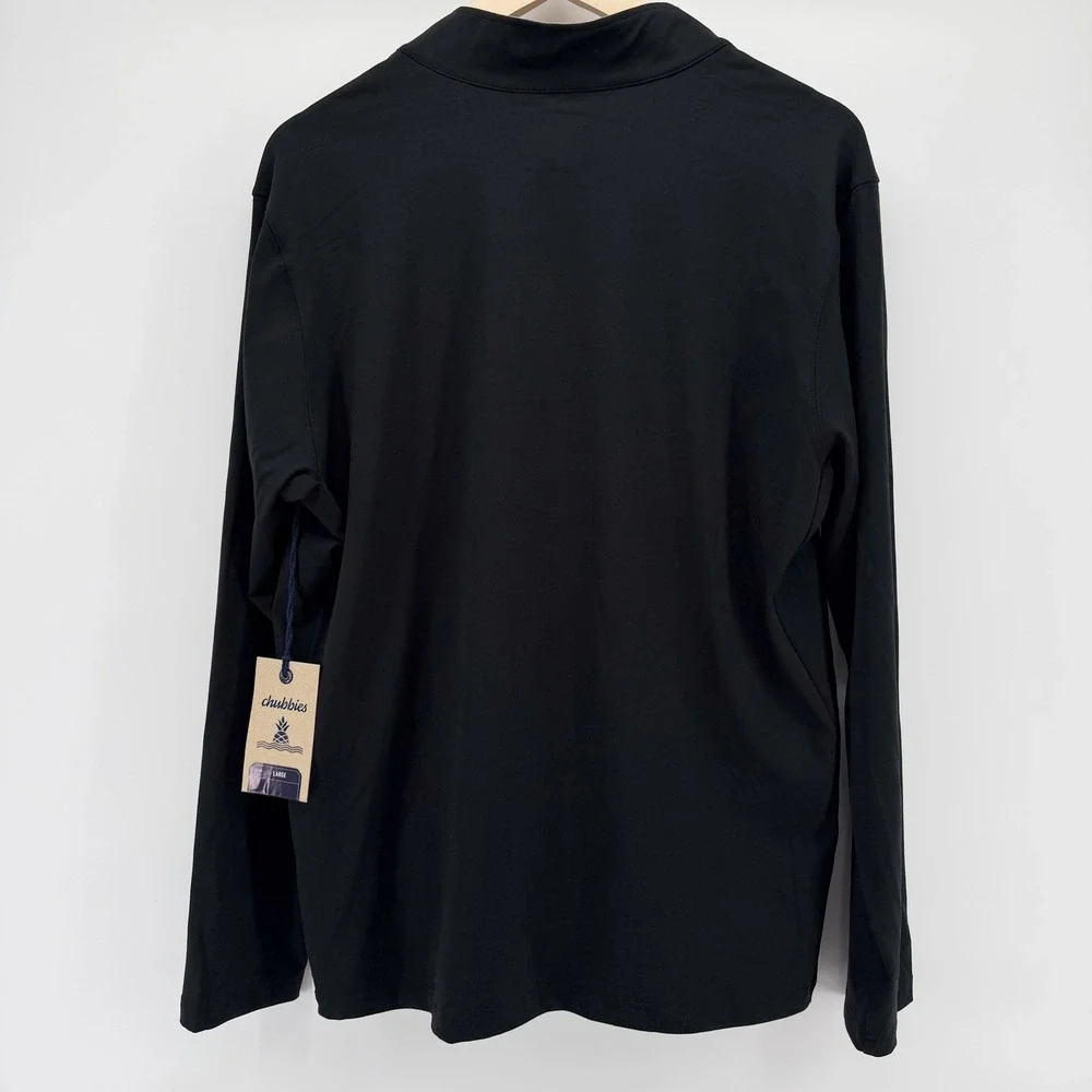 Chubbies Men Black 1/4 Zip Long Sleeve Pullover Sweatshirt Size Large Hiking NEW - Picture 9 of 14